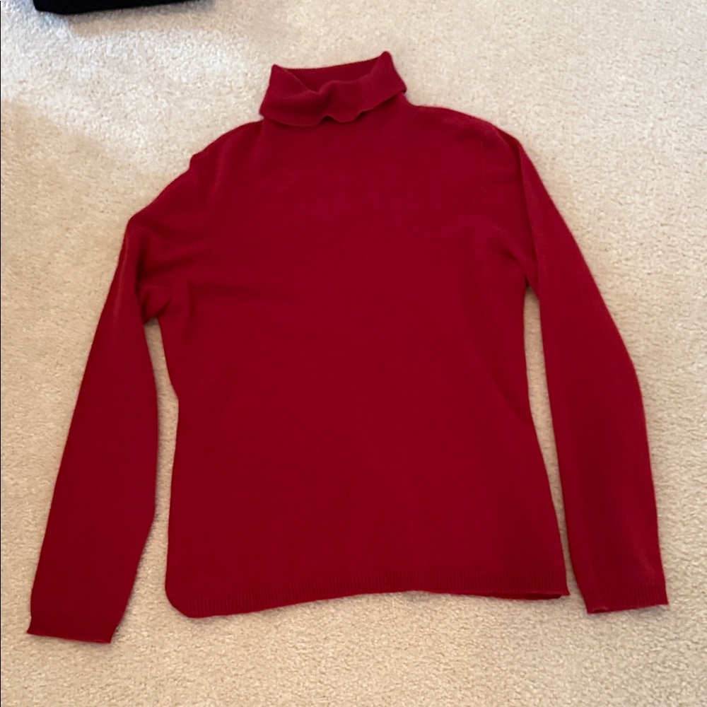 Ann Taylor Cherry Red Turtleneck Sweater